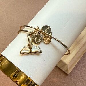 NWOT Alex and Ani - Gold Whale Tail Charm Bracelet